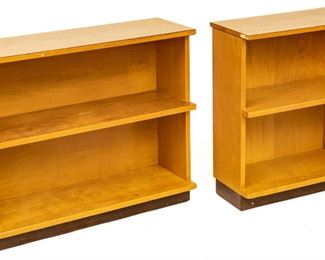 Eliel Saarinen For Johnson Furniture Co., 'Flexible Home Arrangements' Birch Bookcases, Ca. 1940, H 30" W 36" Depth 12" 2 pcs