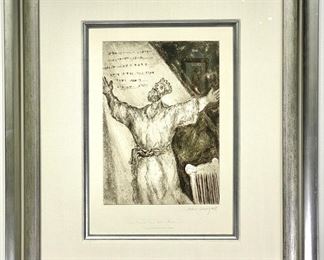 Lot 839 Original Marc Chagall Etching  Illustrationen aus La Bible  Cantique de David