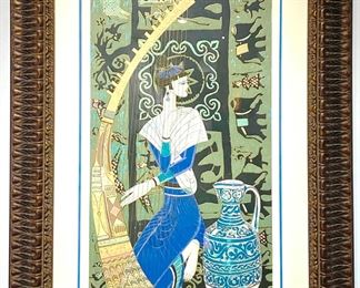 Lot 813 Original Ting Shao Kuang Serigraph Harp