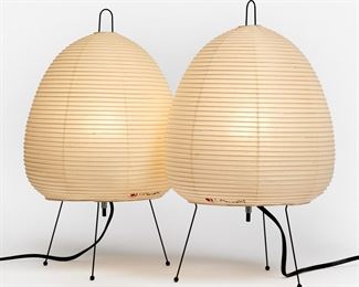 7. ISAMU NOGUCHI PAIR OF AKARI LIGHT SCULPTURES (1A)
