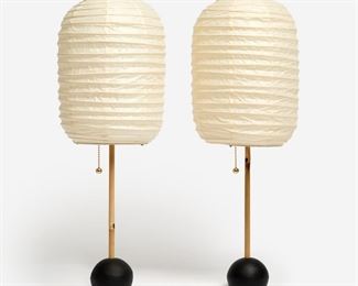 8. ISAMU NOGUCHI PAIR OF AKARI LIGHT SCULPTURES (BB1-30DL)