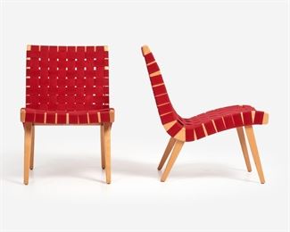 42. JENS RISOM Pair of Knoll 654 Armless Lounge Chairs