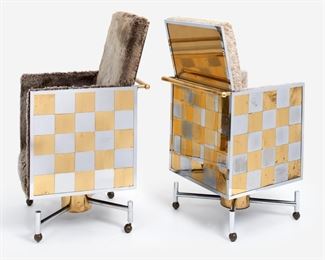 53. Pair of Unique Oversized Chairs, Manner of Paul Evans