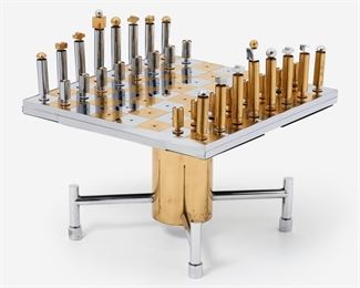 54. Unique Game Table with Pieces, Manner of Paul Evans