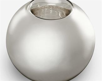 96. CHRISTOFLE UNI LARGE METALLIZED GLASS VASE