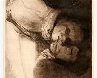 107. KATHE KOLLWITZ (AFTER) "TOD, FRAU UND KIND" (ETCHING)