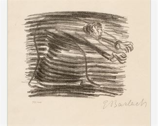 108. ERNST BARLACH "WALK IN THE SHADOW" (1922 LITHOGRAPH)