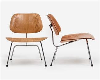 119. EAMES HERMAN MILLER LCM LOUNGE CHAIRS (PAIR CA. 1950S)