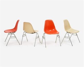127. EAMES 4 HERMAN MILLER DSS STACKING CHAIRS (1950S)