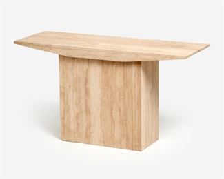 128. VINTAGE ITALIAN TRAVERTINE CONSOLE
