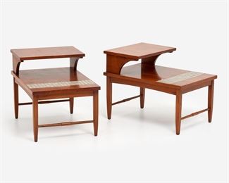 138. PAIR OF LANE "MONTE CARLO" STEPPED END TABLES (1960S)