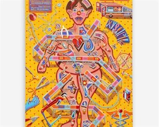 147. IAN YOUNG "OPERATING TABLE" (2013 ACRYLIC ON CANVAS)