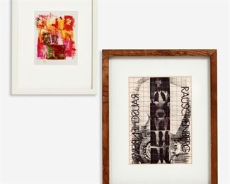 156. ROBERT RAUSCHENBERG (AFTER) TWO VINTAGE FRAMED GRAPHICS