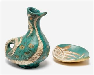 163. LIVIA GORKA TWO MID-CENTURY POTTERY ARTICLES