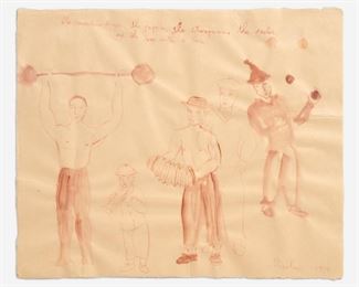 176. NICOLAS AFRICANO "THE CONCERTINA PLAYER..." (1990 MIXED MEDIA)