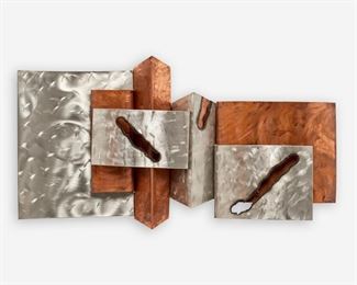 179. C. JERE MIXED METAL WALL SCULPTURE (1992)