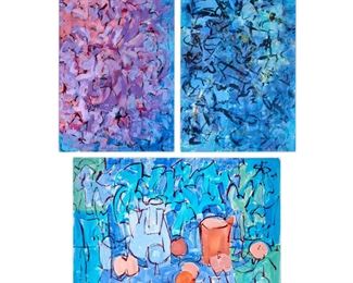 200. NICK VACCARO THREE EARLY ABSTRACT WATERCOLORS (1957-58)