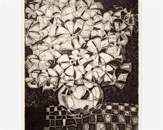 201. NICK VACCARO "SPRING BOUQUET" (EARLY 1960S COLLAGRAPH)