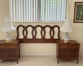 This full size headboard and nightstands were brought from Cuba in 1961.