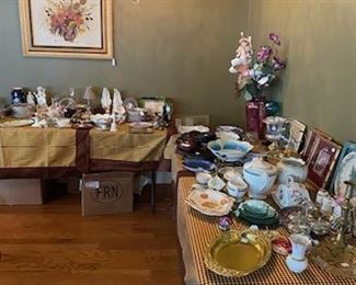 Some of the finer pieces are pictured separately. There are too many. These wider shots are to show the larger collection. All are the finest glass, porcelain, and china art objects.