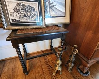 Cane Top Seat with Turned Legs