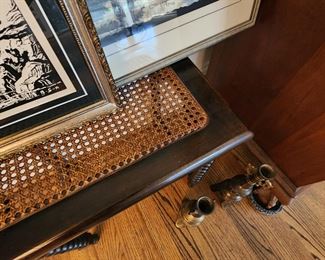 Cane Top Seat with Turned Legs