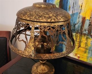 Heintz Sterling Silver over Solid Bronze  American Mission Lamp