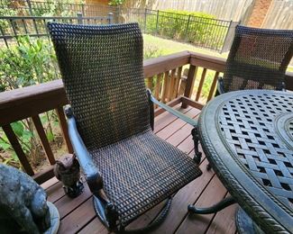 Gensun High Back Swivel Rocker Dining Chair