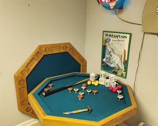Bumper Pool and Poker Table