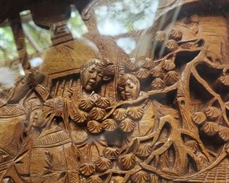 Carved Asian Style Tilt Top Table