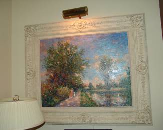 Signed French Impressionist oil on canvas