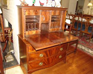 Opened mahogany secretary