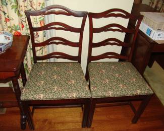 Pair of mahogany side chairs