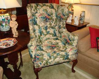 Beautiful custom upholstered wing chair