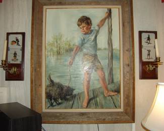 Large oil on canvas painting