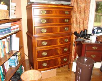 Maple and mahogany chest on chest