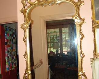 Gold gilded Chinese Chippendale mirror
