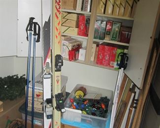 Christmas, and snow skis