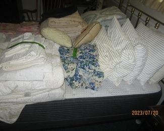 Bedding, comforters, pillows, sheets, etc