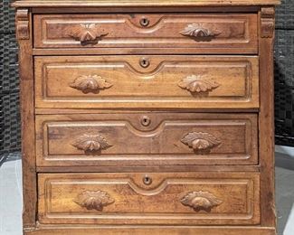Antique Chest of Drawers with Carved Drawer Pulls