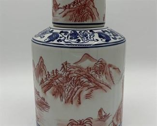 Chinese Porcelain Lidded Tea Caddy Jar