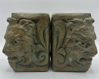Lions Head Bookends