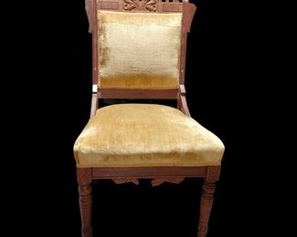 Lovely Antique Victorian Eastlake Walnut Parlor Chair