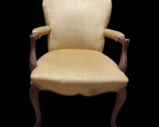 Lovely Upholstered Queen Anne Style Accent Chair