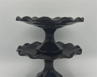 Two Brown Cake Stands