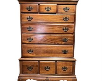 Solid Genuine Mahogany Queen Anne Style Highboy Chest