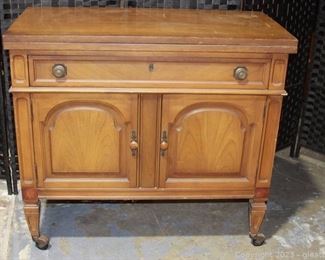 Vintage Flip Top Rolling Buffet Dry Bar