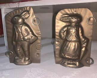 Antique Chocolate Molds front back 3 D