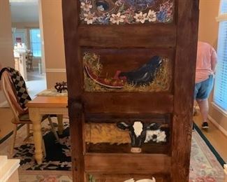 Antique Farm Door Painted front and back