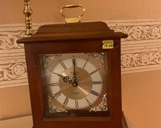 Wooden Mantle Clock - Battery  Operated